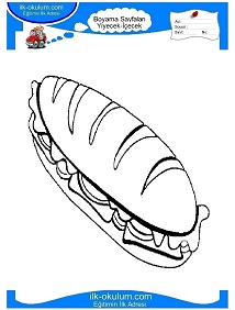 Çocuklar İçin Sandwich Boyama Sayfaları 